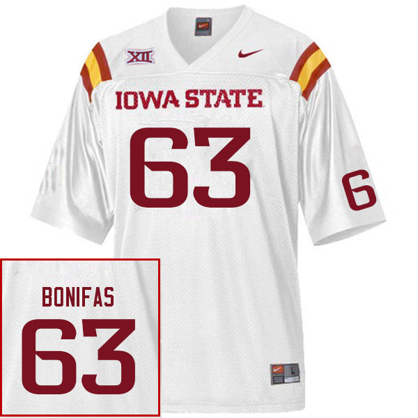 Iowa State Cyclones Men's #63 Jim Bonifas Nike NCAA Authentic White College Stitched Football Jersey EA42A42XV